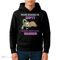 Metastatic Breast Cancer Warrior Awareness Sloth Kids Hoodie thumb 4