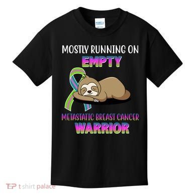 Metastatic Breast Cancer Warrior Awareness Sloth Kids T-Shirt