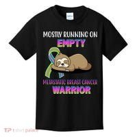 Metastatic Breast Cancer Warrior Awareness Sloth Kids T-Shirt thumb 0