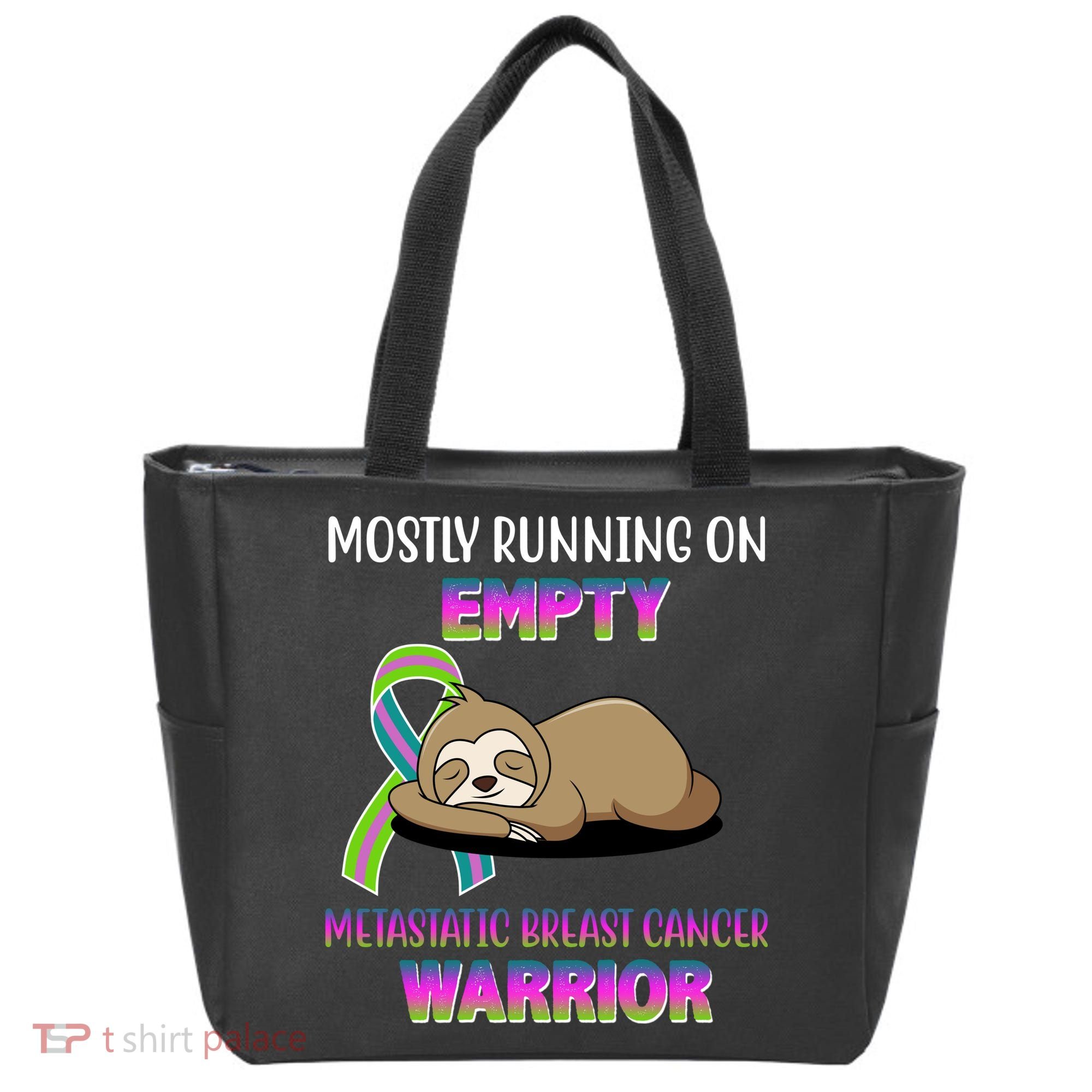 Metastatic Breast Cancer Warrior Awareness Sloth Tote Bag