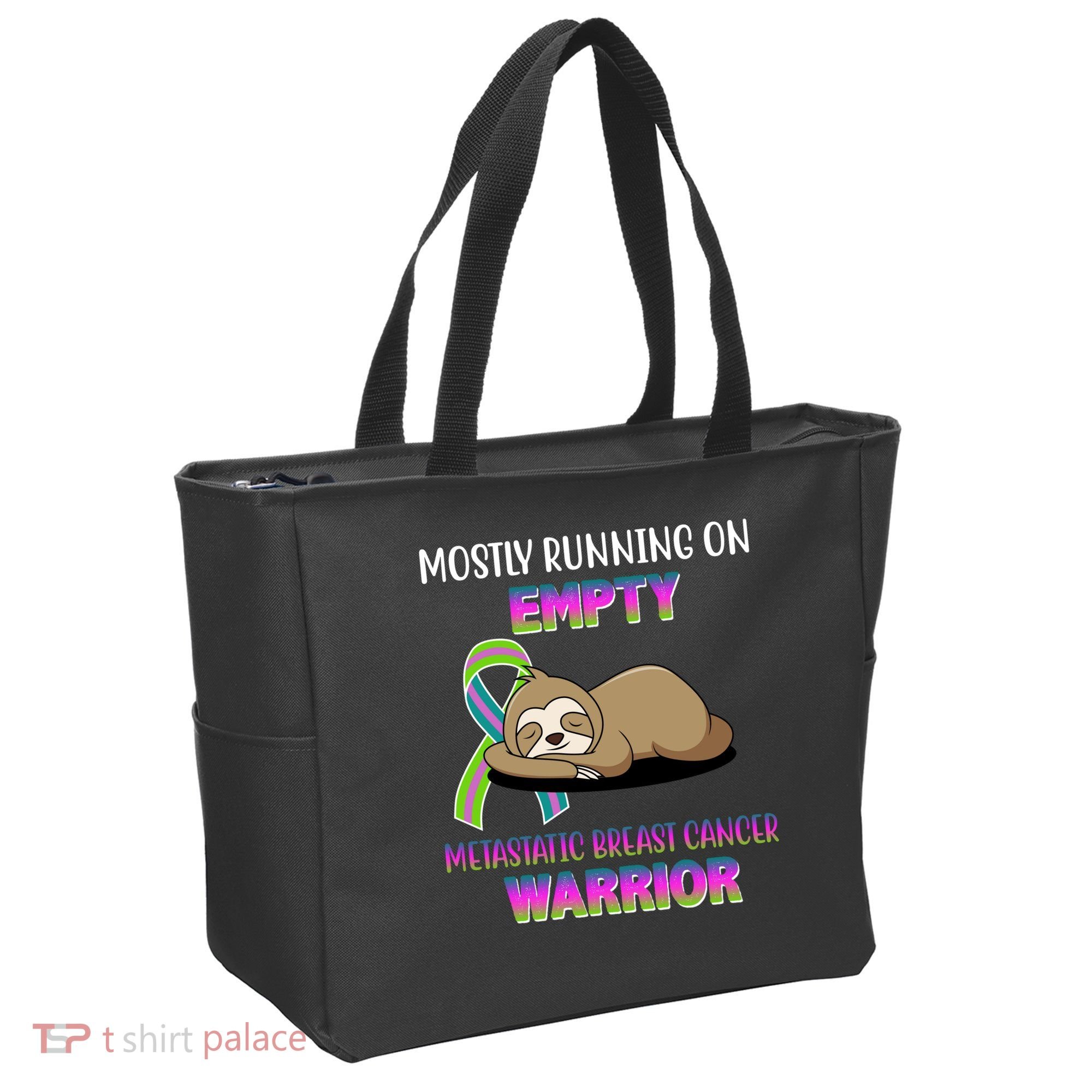 Metastatic Breast Cancer Warrior Awareness Sloth Tote Bag