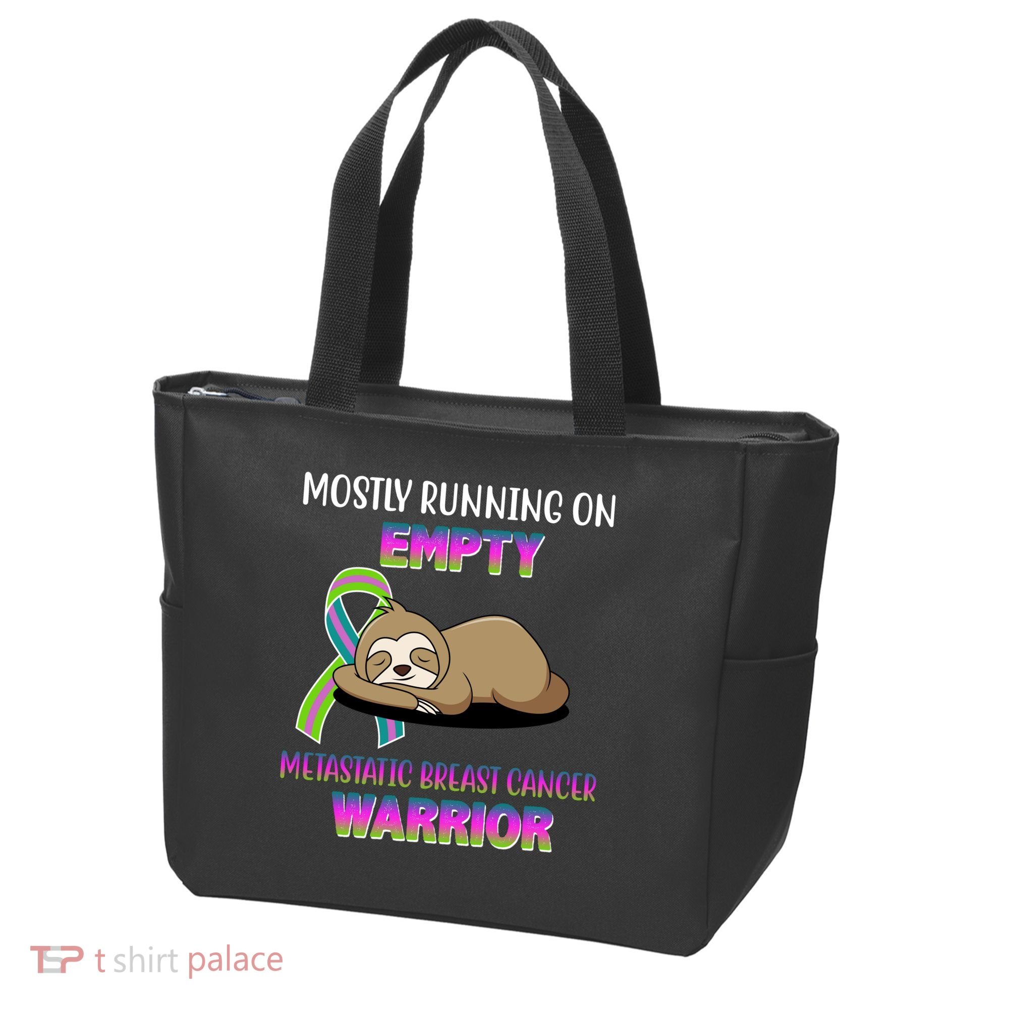 Metastatic Breast Cancer Warrior Awareness Sloth Tote Bag
