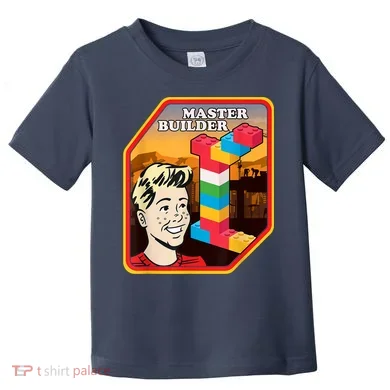 Master Builder Construction Building Blocks Bricks Engineer Toddler T-Shirt