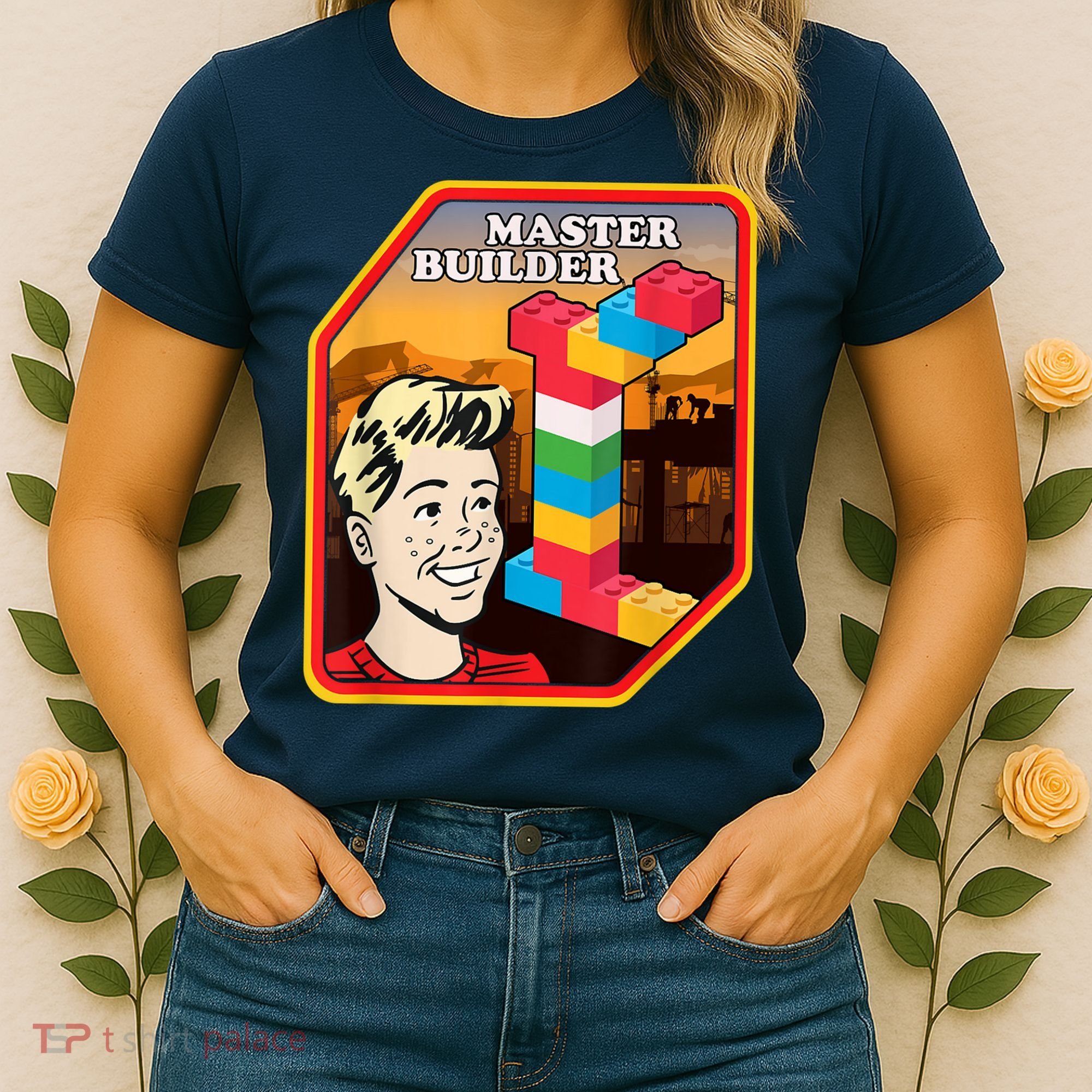 Master Builder Construction Building Blocks Bricks Engineer Women's T-Shirt