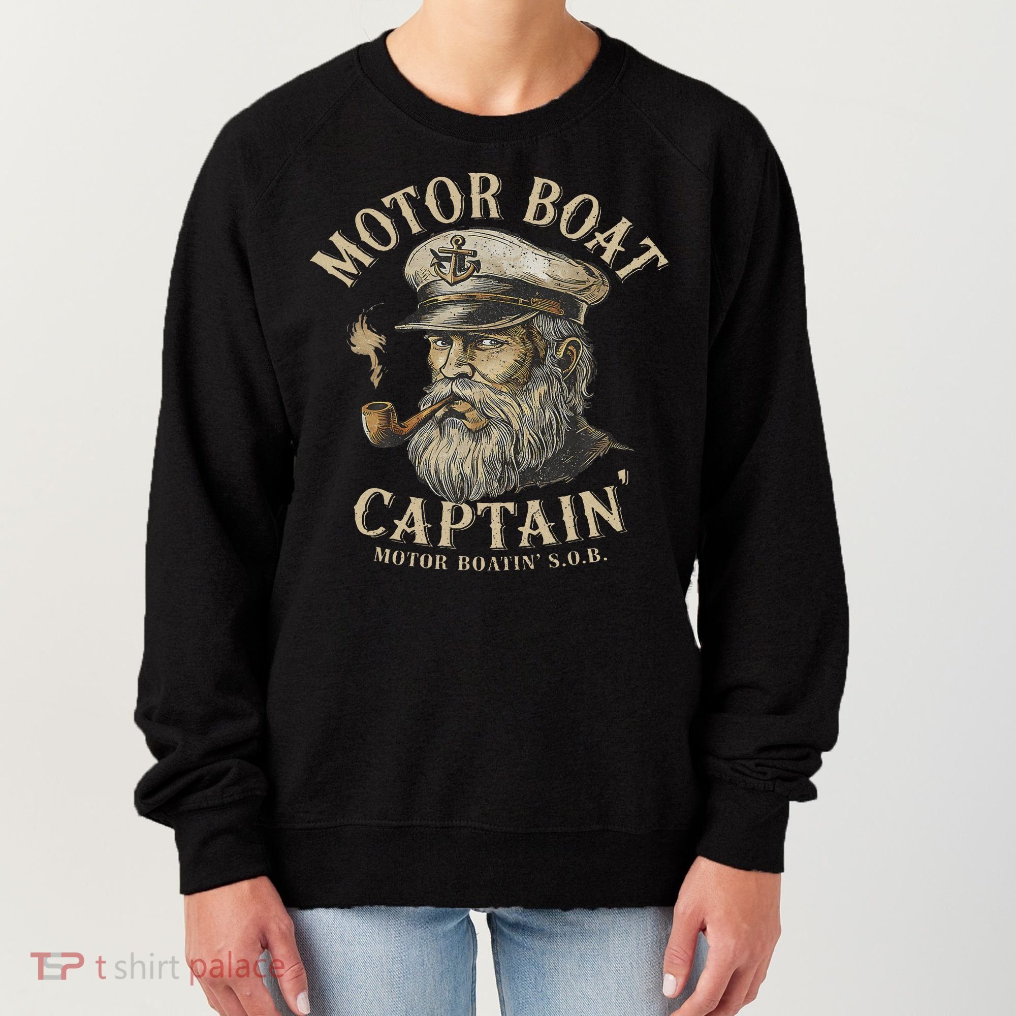 Motor Boat Captain Funny Pontoon Boating Motor Boatin Lake Women's Sweatshirt