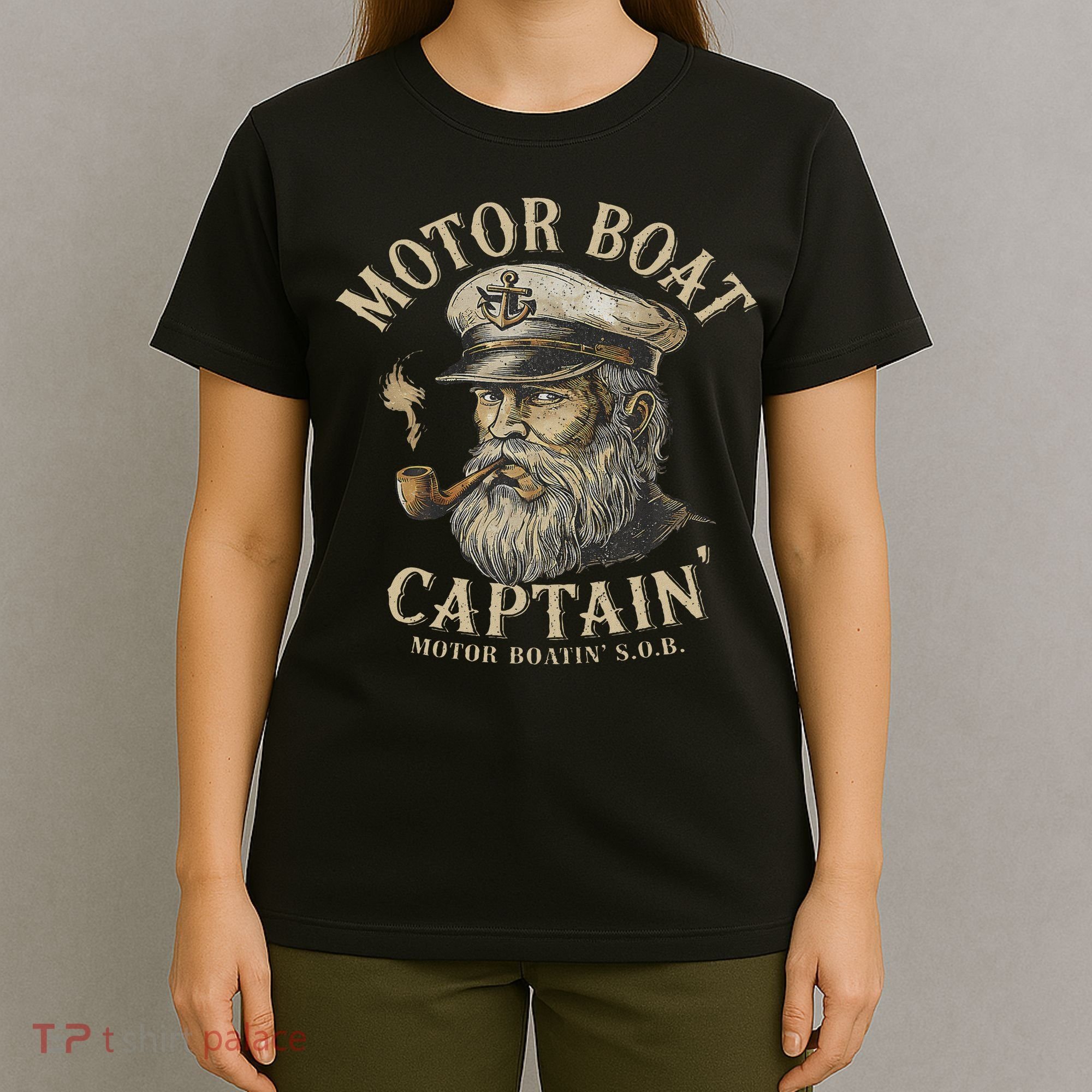 Motor Boat Captain Funny Pontoon Boating Motor Boatin Lake T-Shirt