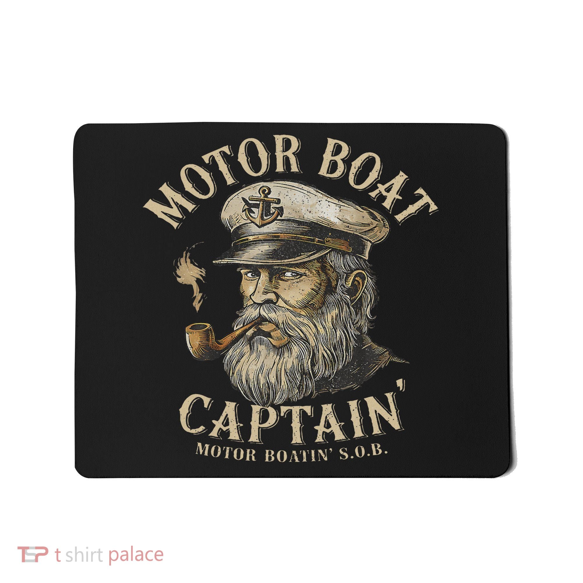 Motor Boat Captain Funny Pontoon Boating Motor Boatin Lake Mousepad