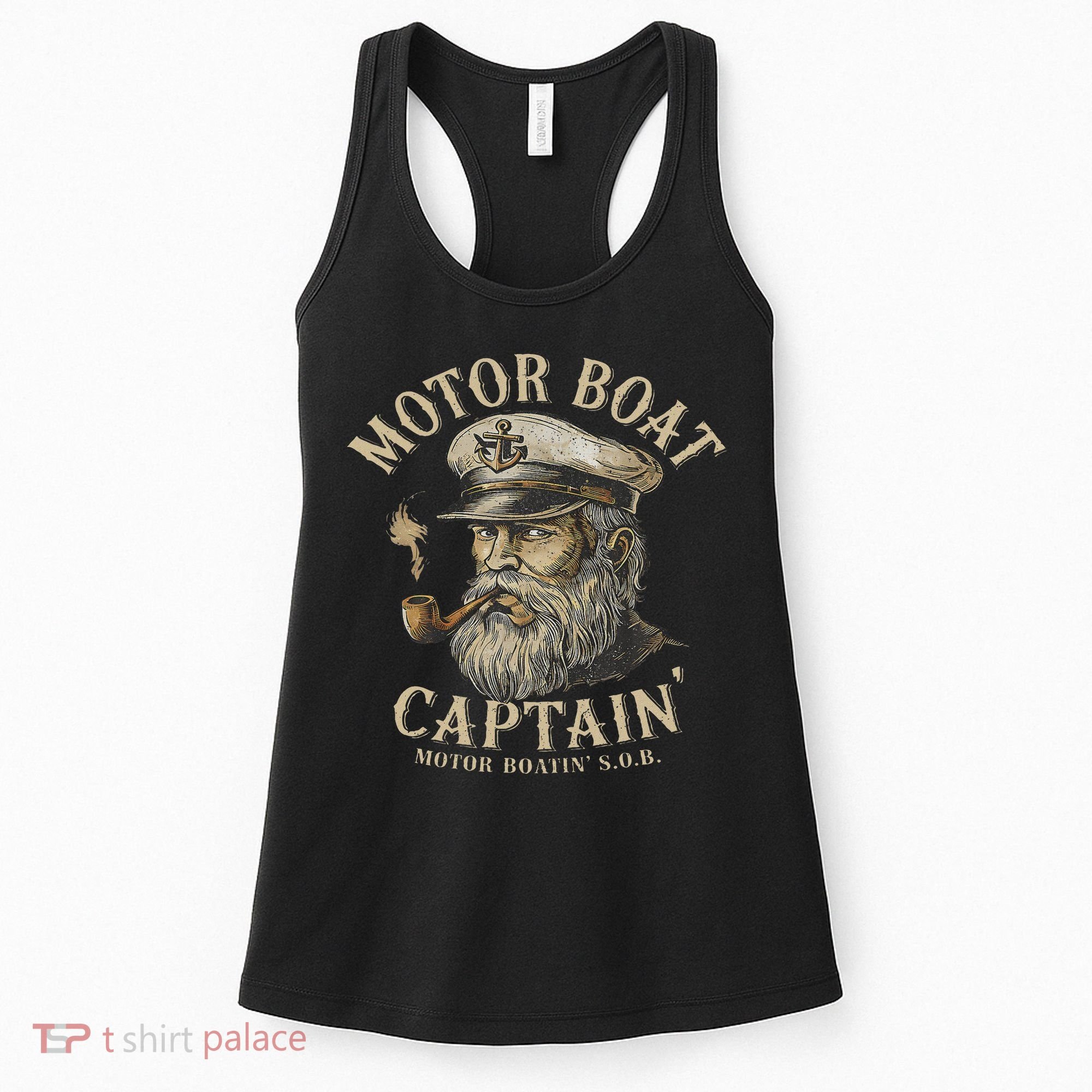 Motor Boat Captain Funny Pontoon Boating Motor Boatin Lake Women's Tank Top