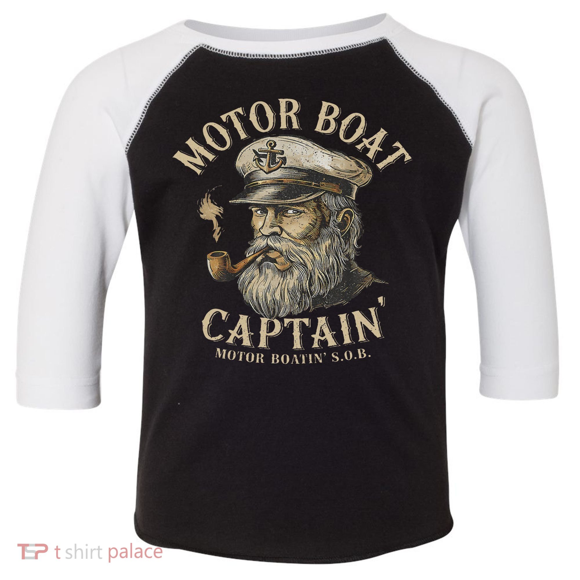 Motor Boat Captain Funny Pontoon Boating Motor Boatin Lake Toddler Fine Jersey T-Shirt