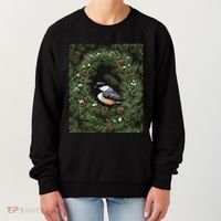 Maine Black Capped Chickadee With Pine Funny Gift Women's Sweatshirt thumb 0