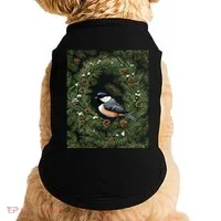 Maine Black Capped Chickadee With Pine Funny Gift Doggie Tank thumb 0