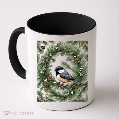 Maine Black Capped Chickadee With Pine Funny Gift Coffee Mug