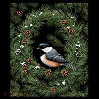 Maine Black Capped Chickadee With Pine Funny Gift Women's Hoodie thumb 2
