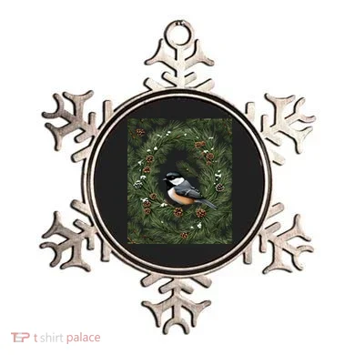 Maine Black Capped Chickadee With Pine Funny Gift Ornament
