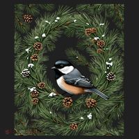 Maine Black Capped Chickadee With Pine Funny Gift Hat thumb 2