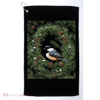 Maine Black Capped Chickadee With Pine Funny Gift Golf Towel