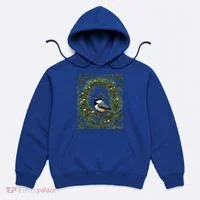 Maine Black Capped Chickadee With Pine Funny Gift Hoodie thumb 0
