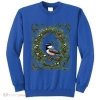 Maine Black Capped Chickadee With Pine Funny Gift Sweatshirt thumb 0