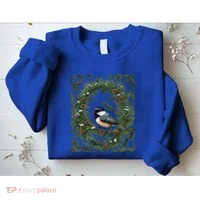 Maine Black Capped Chickadee With Pine Funny Gift Sweatshirt thumb 2