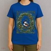 Maine Black Capped Chickadee With Pine Funny Gift T-Shirt thumb 4