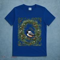 Maine Black Capped Chickadee With Pine Funny Gift T-Shirt thumb 5