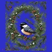 Maine Black Capped Chickadee With Pine Funny Gift Coaster thumb 2