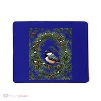 Maine Black Capped Chickadee With Pine Funny Gift Mousepad thumb 0