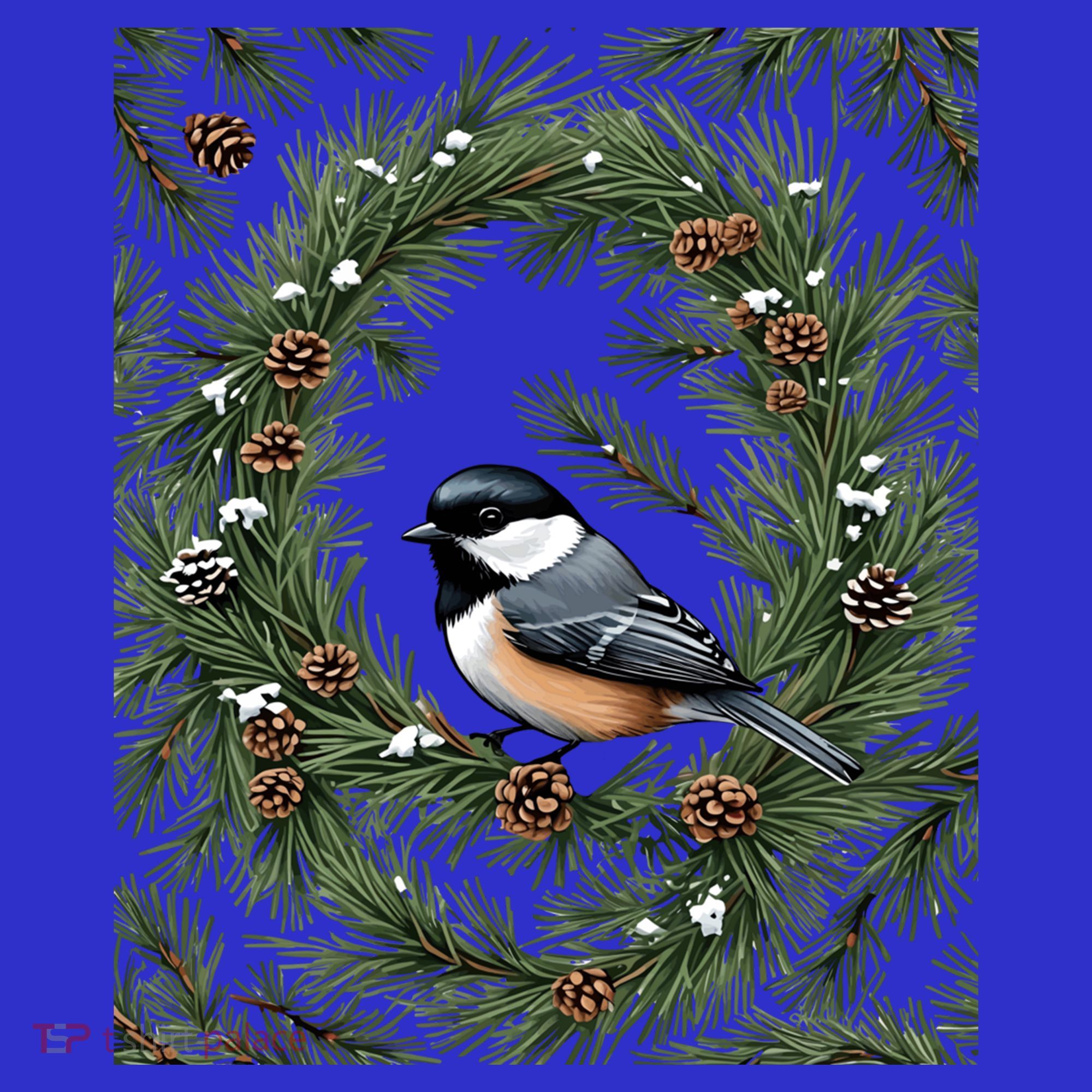 Maine Black Capped Chickadee With Pine Funny Gift Mousepad