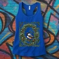 Maine Black Capped Chickadee With Pine Funny Gift Women's Tank Top thumb 3