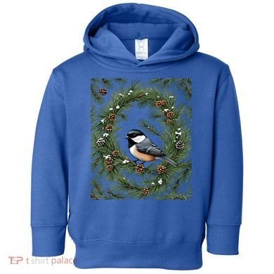 Maine Black Capped Chickadee With Pine Funny Gift Toddler Hoodie