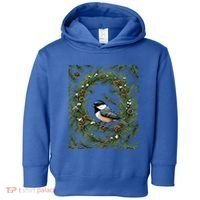 Maine Black Capped Chickadee With Pine Funny Gift Toddler Hoodie thumb 0