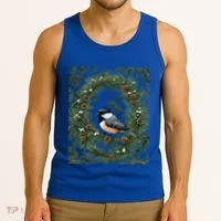 Maine Black Capped Chickadee With Pine Funny Gift Tank Top thumb 3
