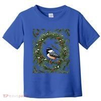 Maine Black Capped Chickadee With Pine Funny Gift Toddler T-Shirt thumb 0