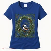 Maine Black Capped Chickadee With Pine Funny Gift Women's T-Shirt thumb 0