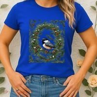 Maine Black Capped Chickadee With Pine Funny Gift Women's T-Shirt thumb 2