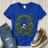 Maine Black Capped Chickadee With Pine Funny Gift Women's T-Shirt thumb 3