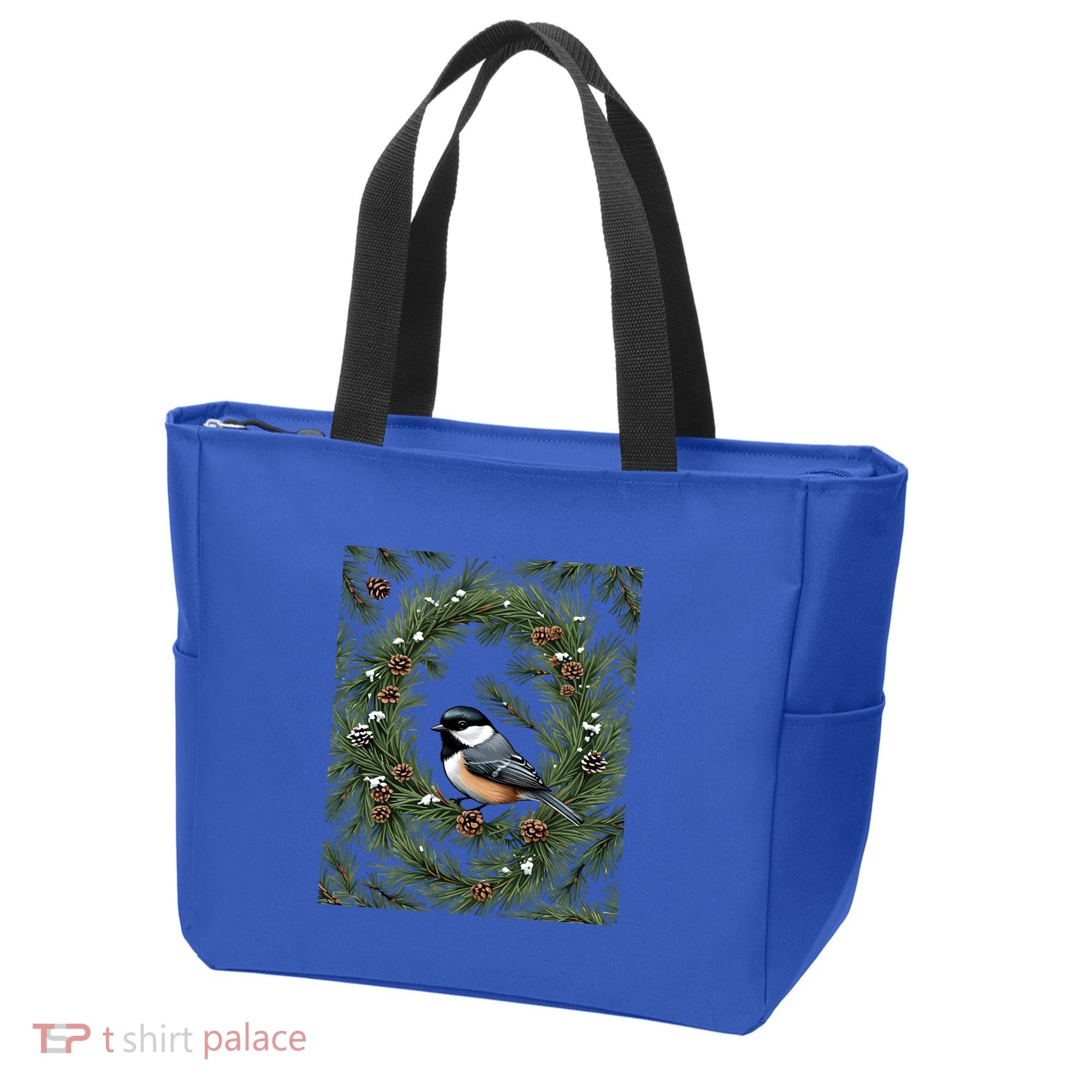Maine Black Capped Chickadee With Pine Funny Gift Tote Bag