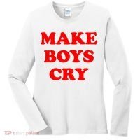 Make Boys Cry Funny Humor Women's Long Sleeve Shirt thumb 0