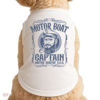 Motor Boat Captain Funny Pontoon Boating Motor Boatin Lake Doggie Tank thumb 0