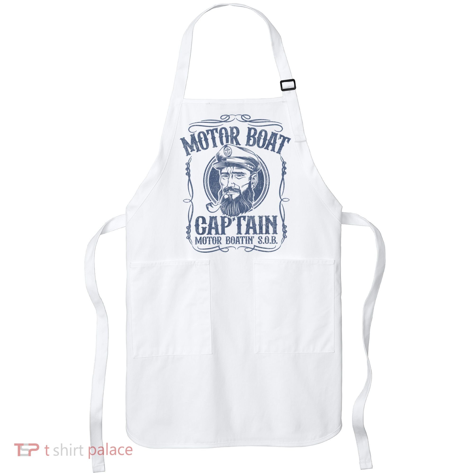 Motor Boat Captain Funny Pontoon Boating Motor Boatin Lake Apron