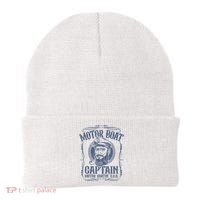 Motor Boat Captain Funny Pontoon Boating Motor Boatin Lake Beanie thumb 0