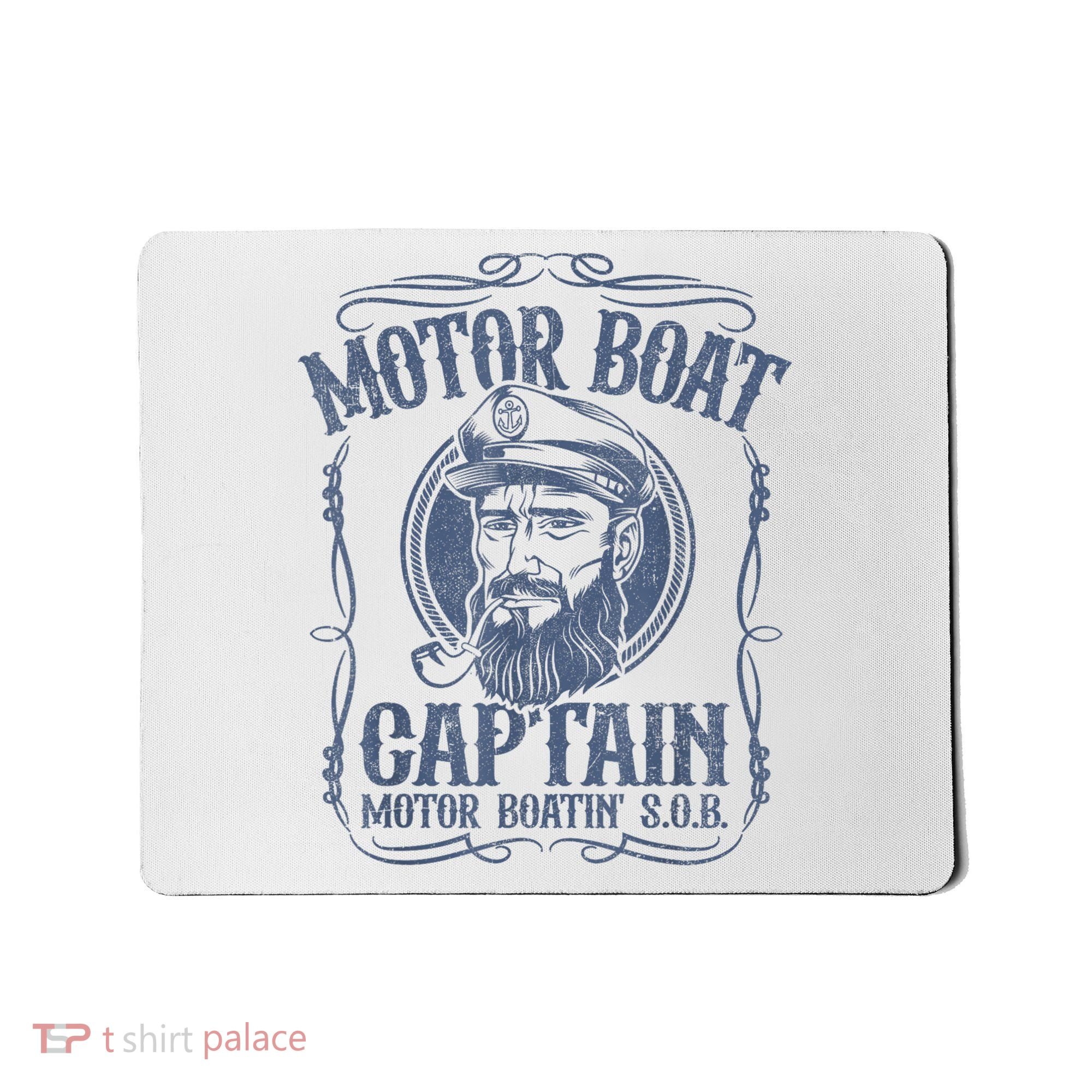 Motor Boat Captain Funny Pontoon Boating Motor Boatin Lake Mousepad