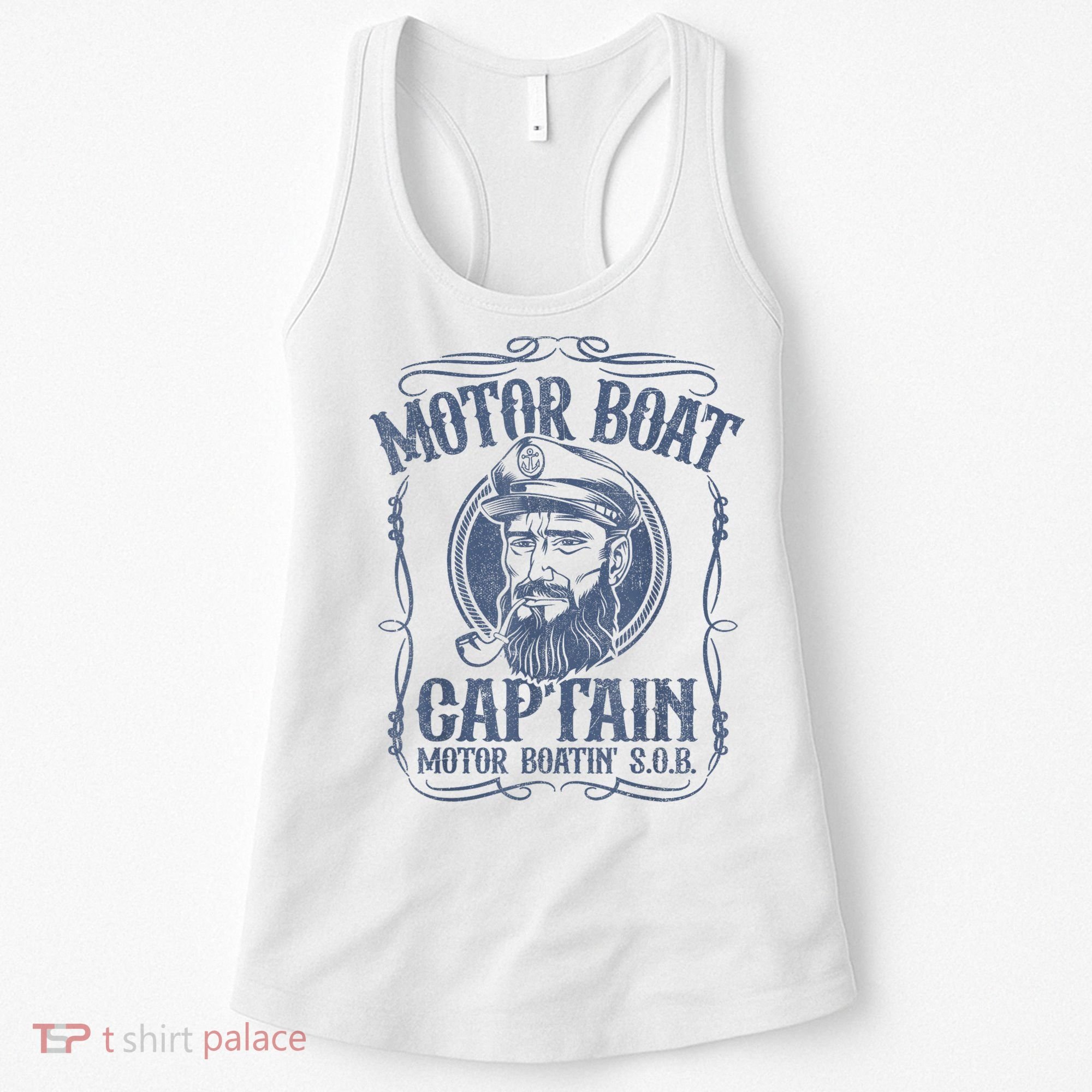 Motor Boat Captain Funny Pontoon Boating Motor Boatin Lake Women's Tank Top