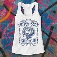 Motor Boat Captain Funny Pontoon Boating Motor Boatin Lake Women's Tank Top thumb 3