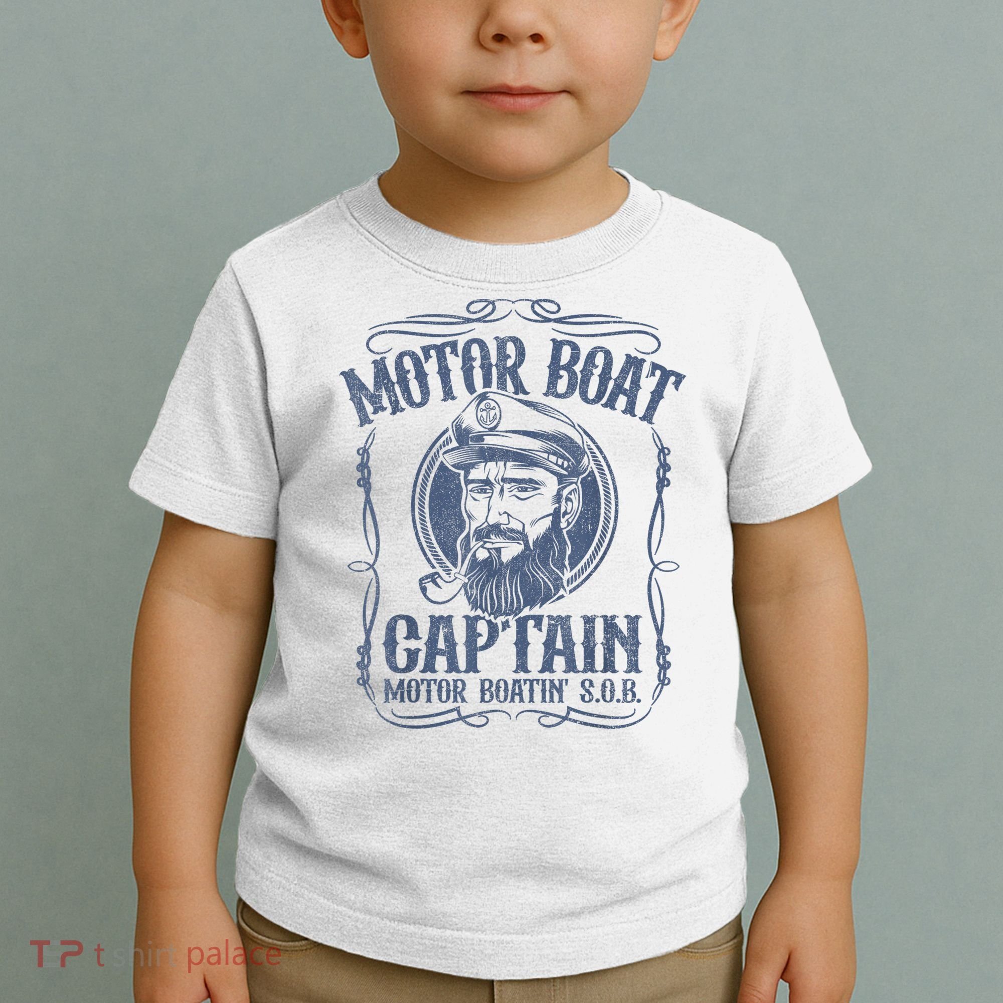 Motor Boat Captain Funny Pontoon Boating Motor Boatin Lake Toddler T-Shirt