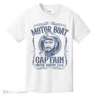 Motor Boat Captain Funny Pontoon Boating Motor Boatin Lake Kids T-Shirt thumb 0