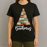 Merry Bookmas Christmas T-Shirt thumb 4