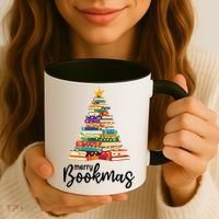 Merry Bookmas Christmas Coffee Mug thumb 3