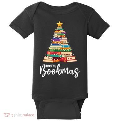 Merry Bookmas Christmas Baby Bodysuit