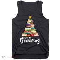 Merry Bookmas Christmas Tank Top thumb 0